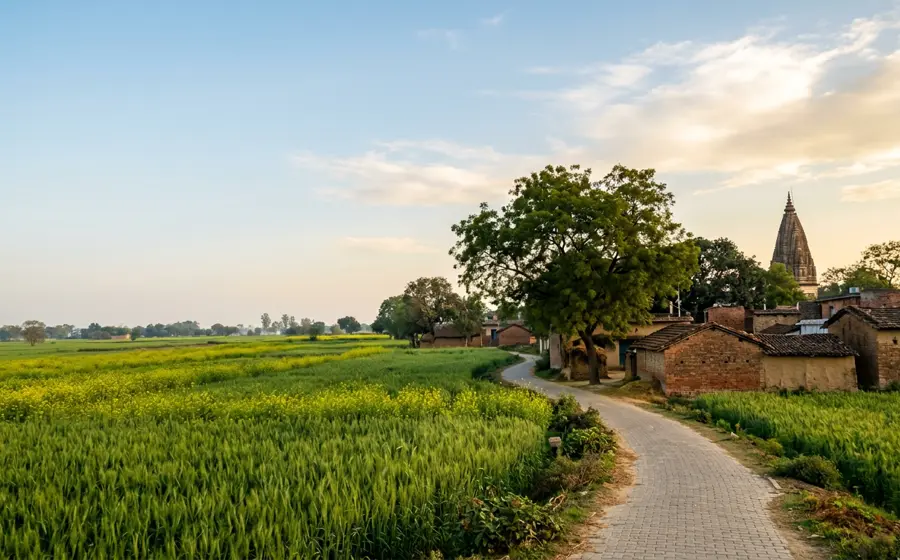 Illustrative view of a village in Agra district
